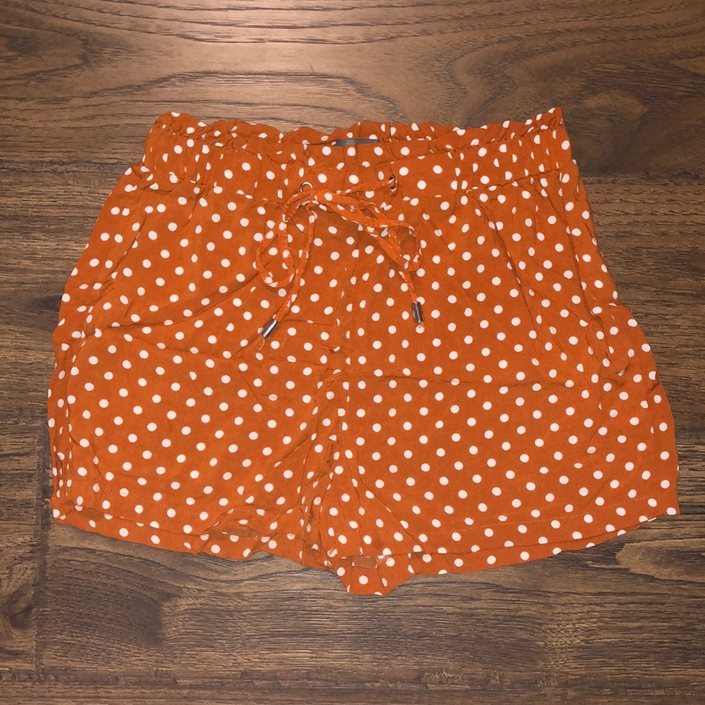 Orange polka dot shorts
